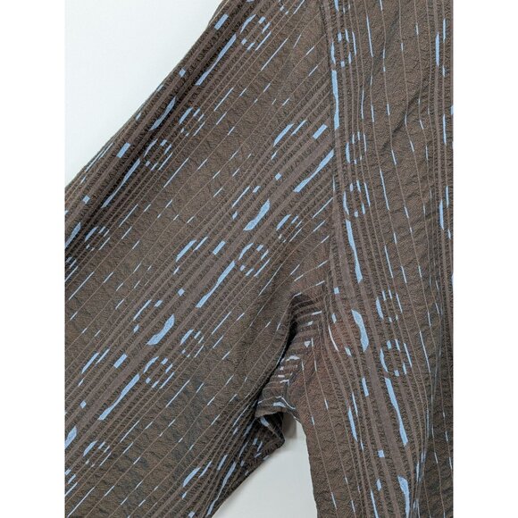 Haupt Germany Button Up Shirt Men Size L 41/42 Geometric Textured Retro Boho 90s - Picture 4 of 10